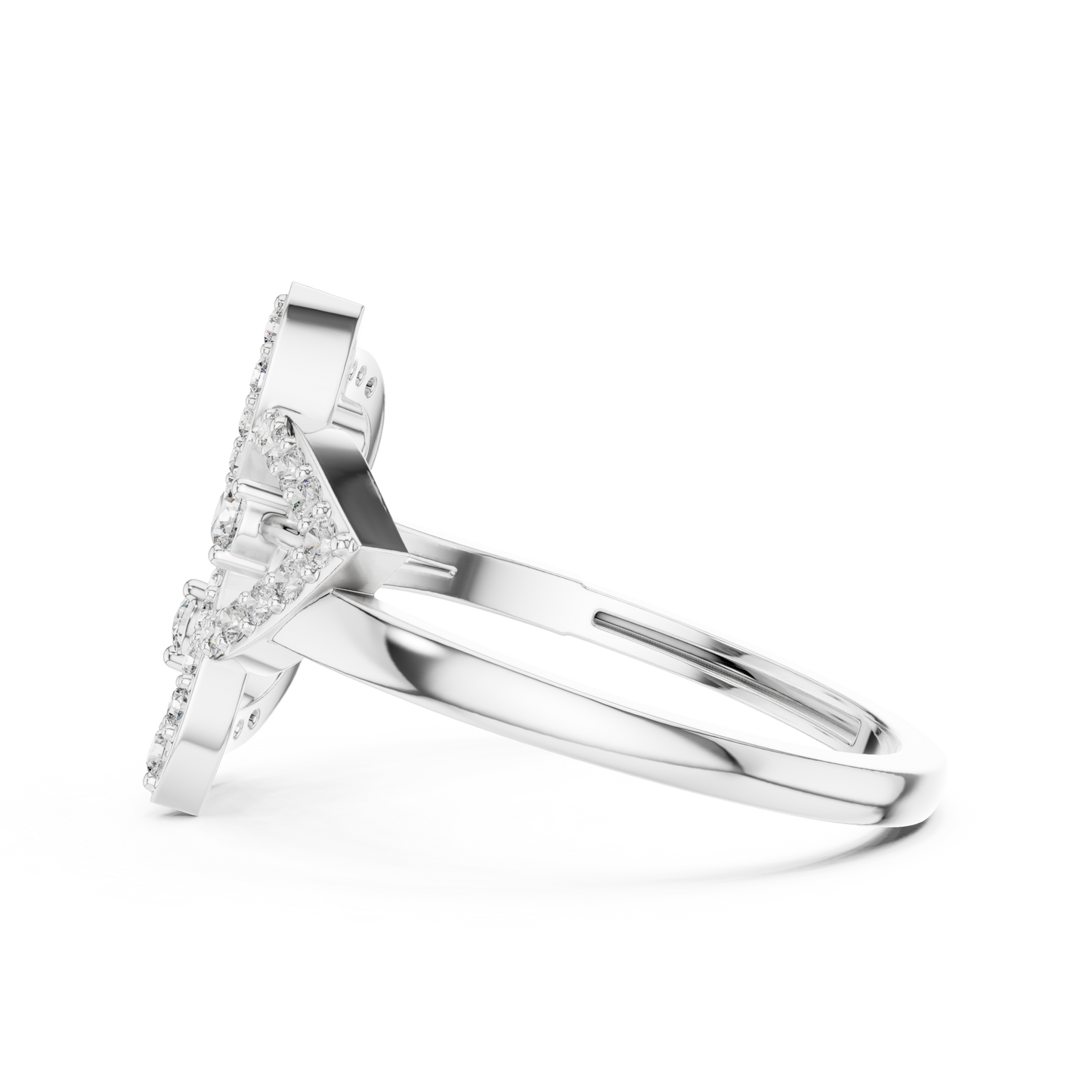 Yellow Gold Diamond Leaf Cluster Ring : 0.26CTW Round brilliant