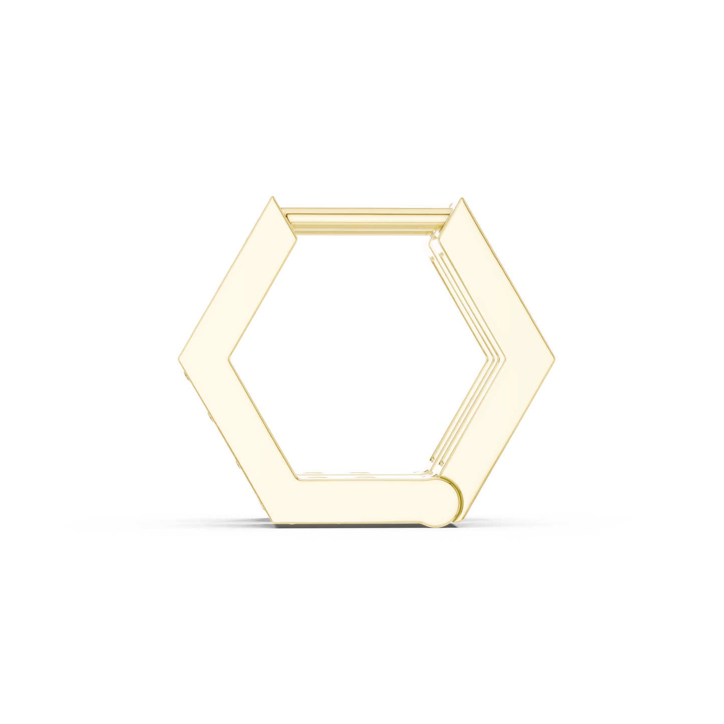 0.32CTW Yellow Gold Angular Hoops | Prong-Set Round Diamond Geometric Huggies