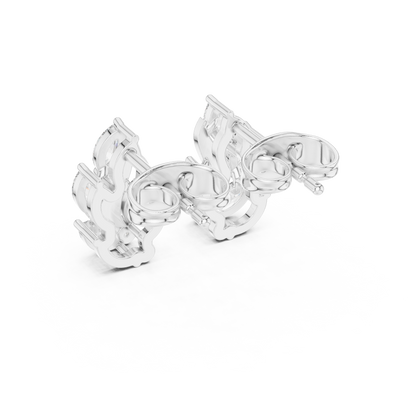 0.45ctw Marquise Diamond Wave Cluster Earrings in Yellow Gold | Abstract Leaf Studs