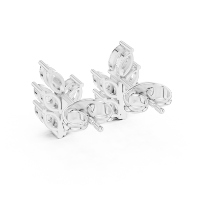 0.56ctw Marquise Diamond Olive Branch Leaf Stud Earrings in White Gold