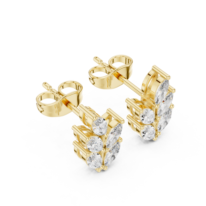 0.56ctw Marquise Diamond Olive Branch Leaf Stud Earrings in White Gold