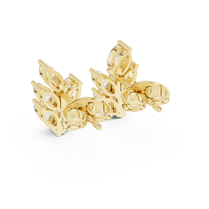 0.56ctw Marquise Diamond Olive Branch Leaf Stud Earrings in White Gold