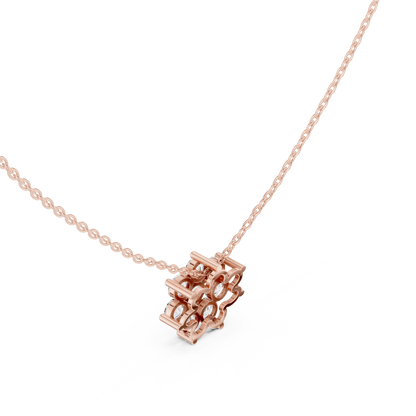 1.32ctw Solid Gold Round Cut Diamond Flower Cluster Pendant