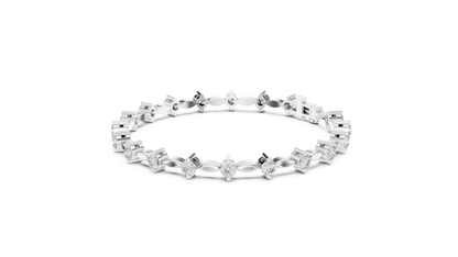 Celestial Radiance: Yellow Gold Solitaire Diamond Bracelet with Marquise-Link Bale