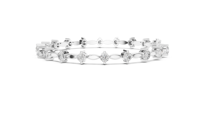 Celestial Radiance: Yellow Gold Solitaire Diamond Bracelet with Marquise-Link Bale