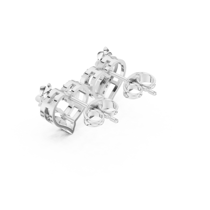 Yellow Gold Diamond Floral Open Heart Statement Stud Earrings - 0.14ctw