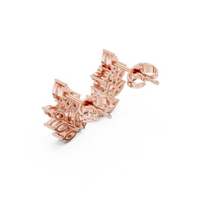 0.77CTW Elegant Marquise Leaf & Floral Cluster Earrings in White Gold Stud