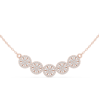 1.07ctw Solid Gold Modern Diamond Mangalsutra 5-Stone Curved Halo Necklace