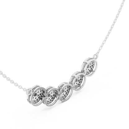1.07ctw Solid Gold Modern Diamond Mangalsutra 5-Stone Curved Halo Necklace