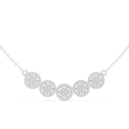 1.07ctw Solid Gold Modern Diamond Mangalsutra 5-Stone Curved Halo Necklace