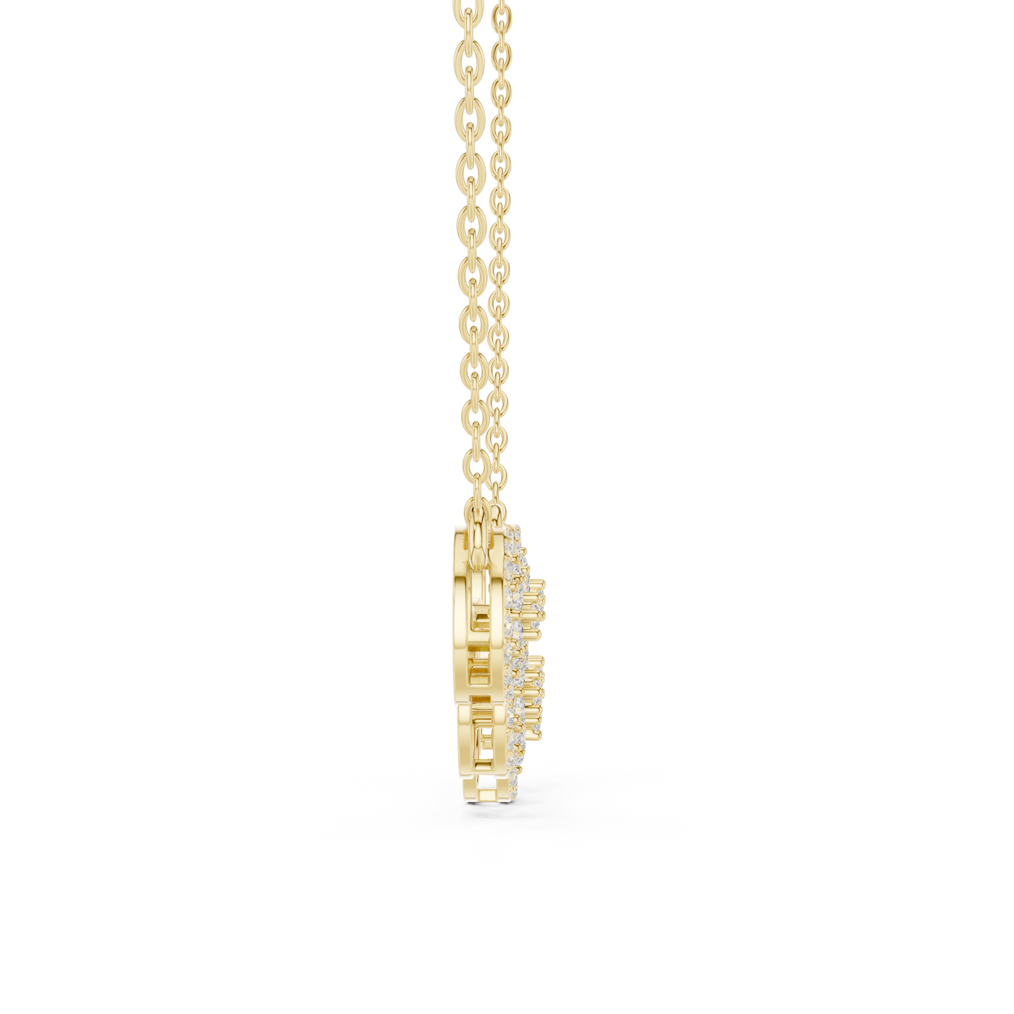 1.07ctw Solid Gold Modern Diamond Mangalsutra 5-Stone Curved Halo Necklace