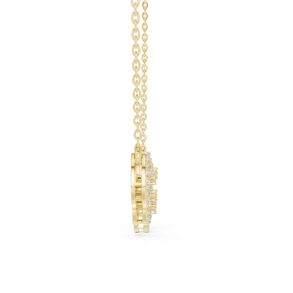 1.07ctw Solid Gold Modern Diamond Mangalsutra 5-Stone Curved Halo Necklace