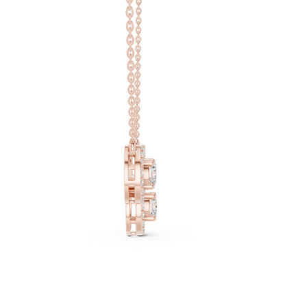 2.27ctw Solid Gold Modern Diamond Mangalsutra 3-Stone Interlocking Halo Necklace