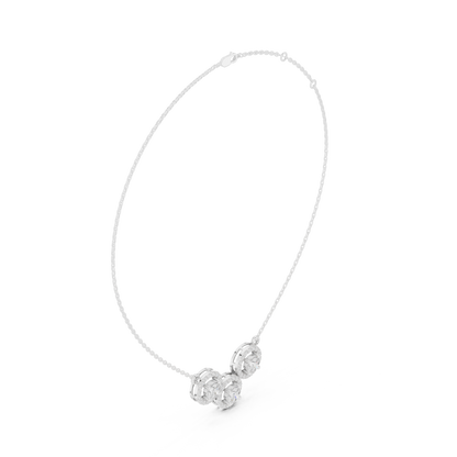 2.27ctw Solid Gold Modern Diamond Mangalsutra 3-Stone Interlocking Halo Necklace