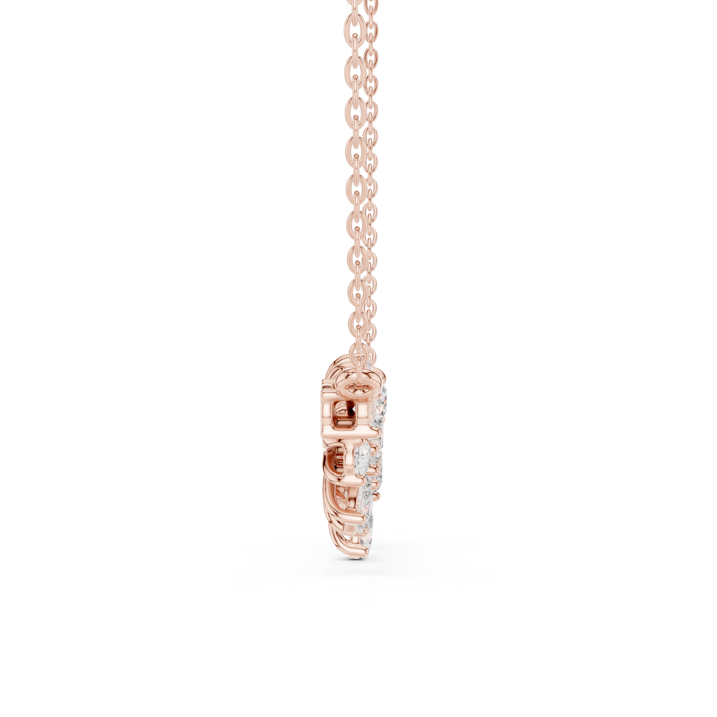 2.22ctw Solid Gold Modern Diamond Mangalsutra Triple Flower Cluster Necklace