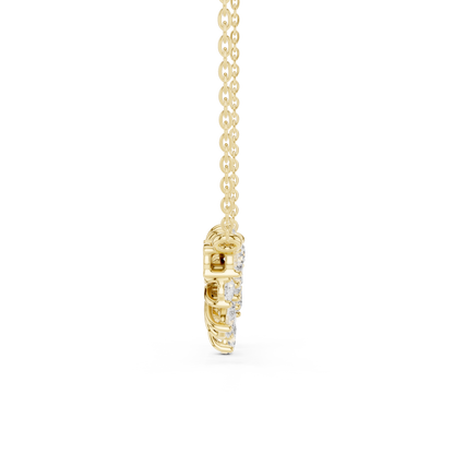 2.22ctw Solid Gold Modern Diamond Mangalsutra Triple Flower Cluster Necklace