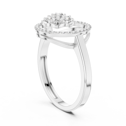 0.34ctw Diamond Flower Cluster Geometric Open Ring | Yellow Gold