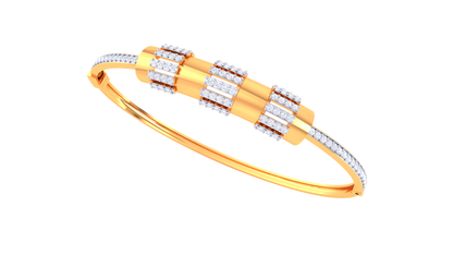 Trio Gleam Gold Bracelet - 0.80 Ct Cylindrical Brilliance Diamonds