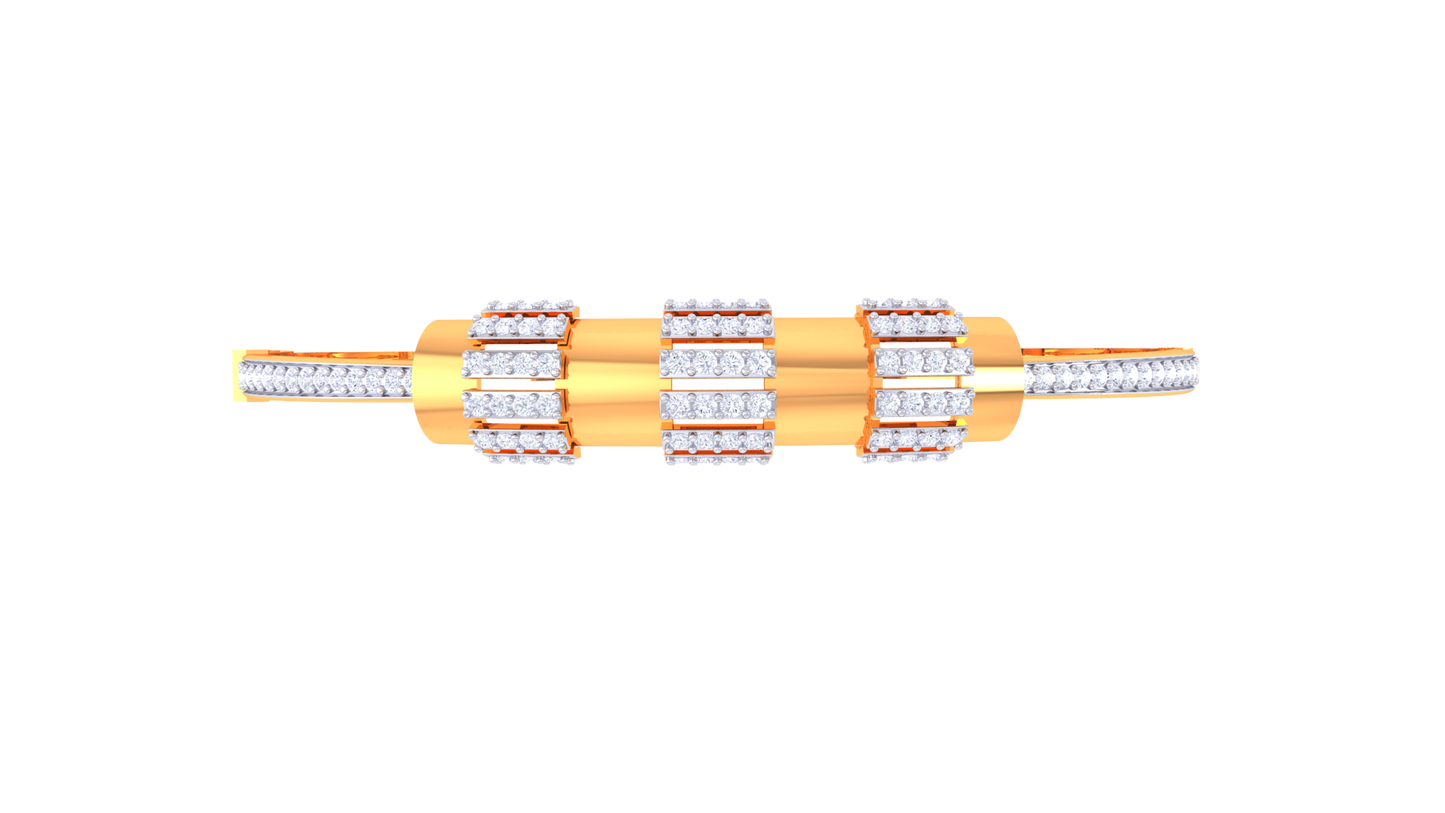 Trio Gleam Gold Bracelet - 0.80 Ct Cylindrical Brilliance Diamonds