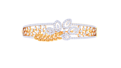 Floral Lattice Rich Gold Bracelet – 1.90 Ct Brilliant Diamonds