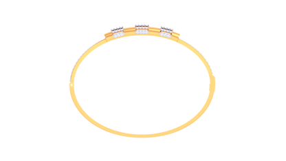 Trio Gleam Gold Bracelet - 0.80 Ct Cylindrical Brilliance Diamonds