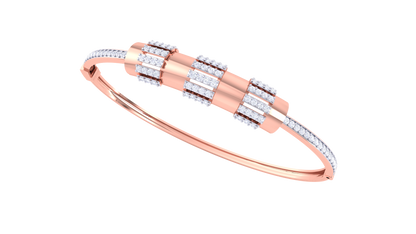 Trio Gleam Gold Bracelet - 0.80 Ct Cylindrical Brilliance Diamonds