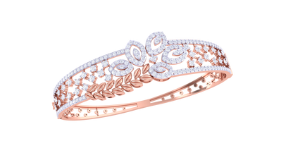 Floral Lattice Rich Gold Bracelet – 1.90 Ct Brilliant Diamonds