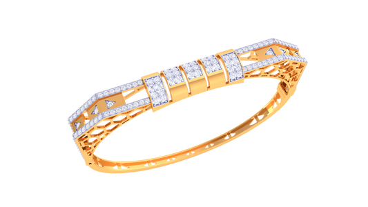 Regal Geometry Radiant Gold Bracelet – 1.49 Ct Diamonds