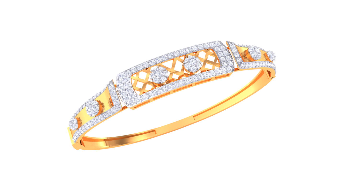 Lattice Luxe Rose Gold Bracelet - 1.72 Ct Round Diamonds