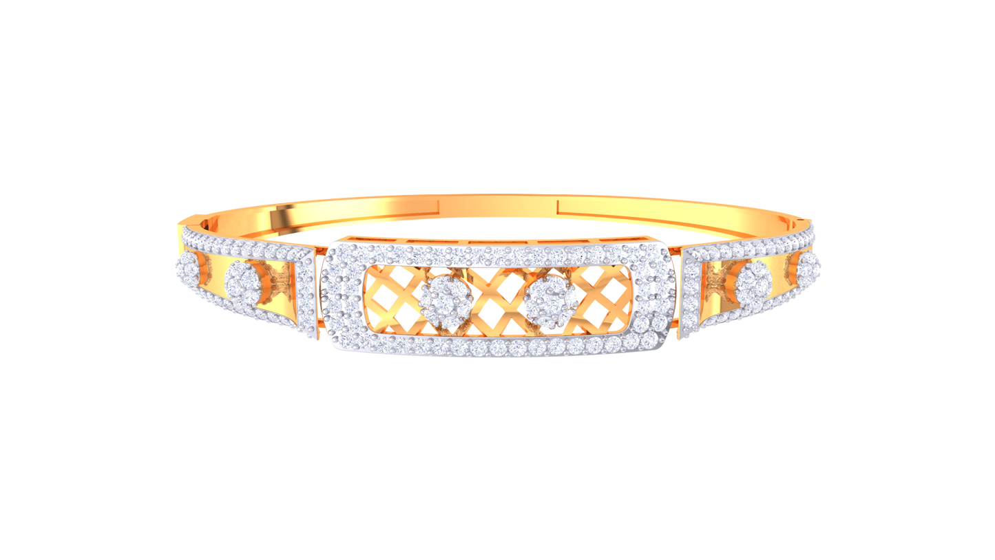 Lattice Luxe Rose Gold Bracelet - 1.72 Ct Round Diamonds