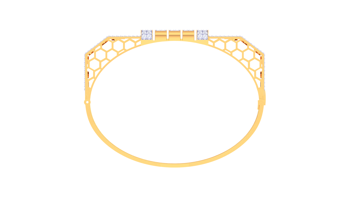 Regal Geometry Radiant Gold Bracelet – 1.49 Ct Diamonds