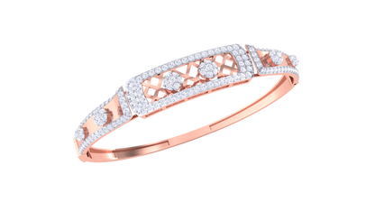 Lattice Luxe Rose Gold Bracelet - 1.72 Ct Round Diamonds