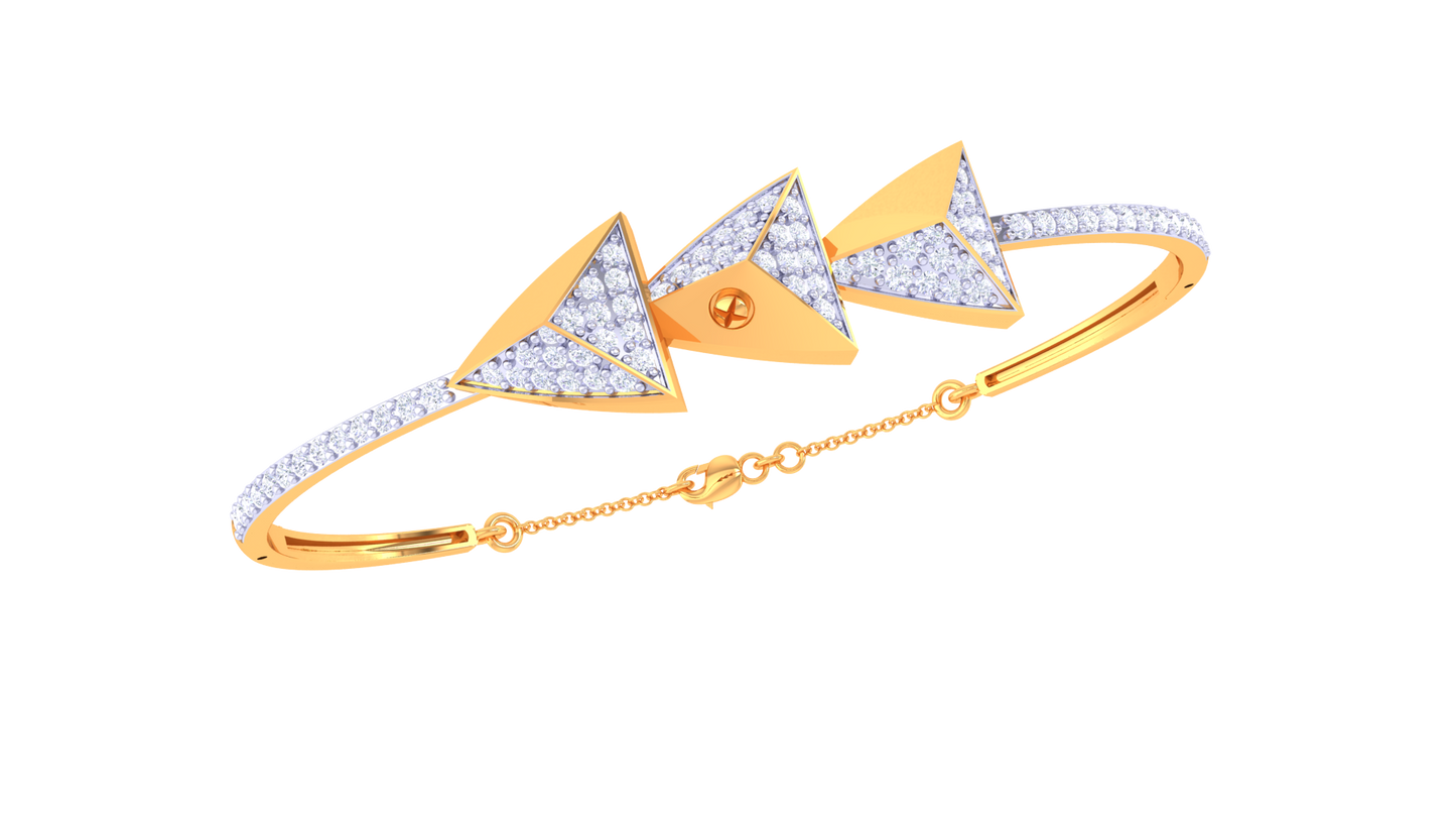 Pyramid Luxe Gleaming Gold Bracelet – 0.85 Ct Dazzling Diamonds