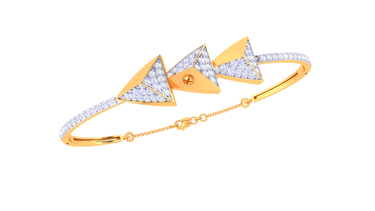 Pyramid Luxe Gleaming Gold Bracelet – 0.85 Ct Dazzling Diamonds