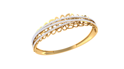 Leaf Motif Bracelet In Rich Gold - 1.43 Ct Diamonds