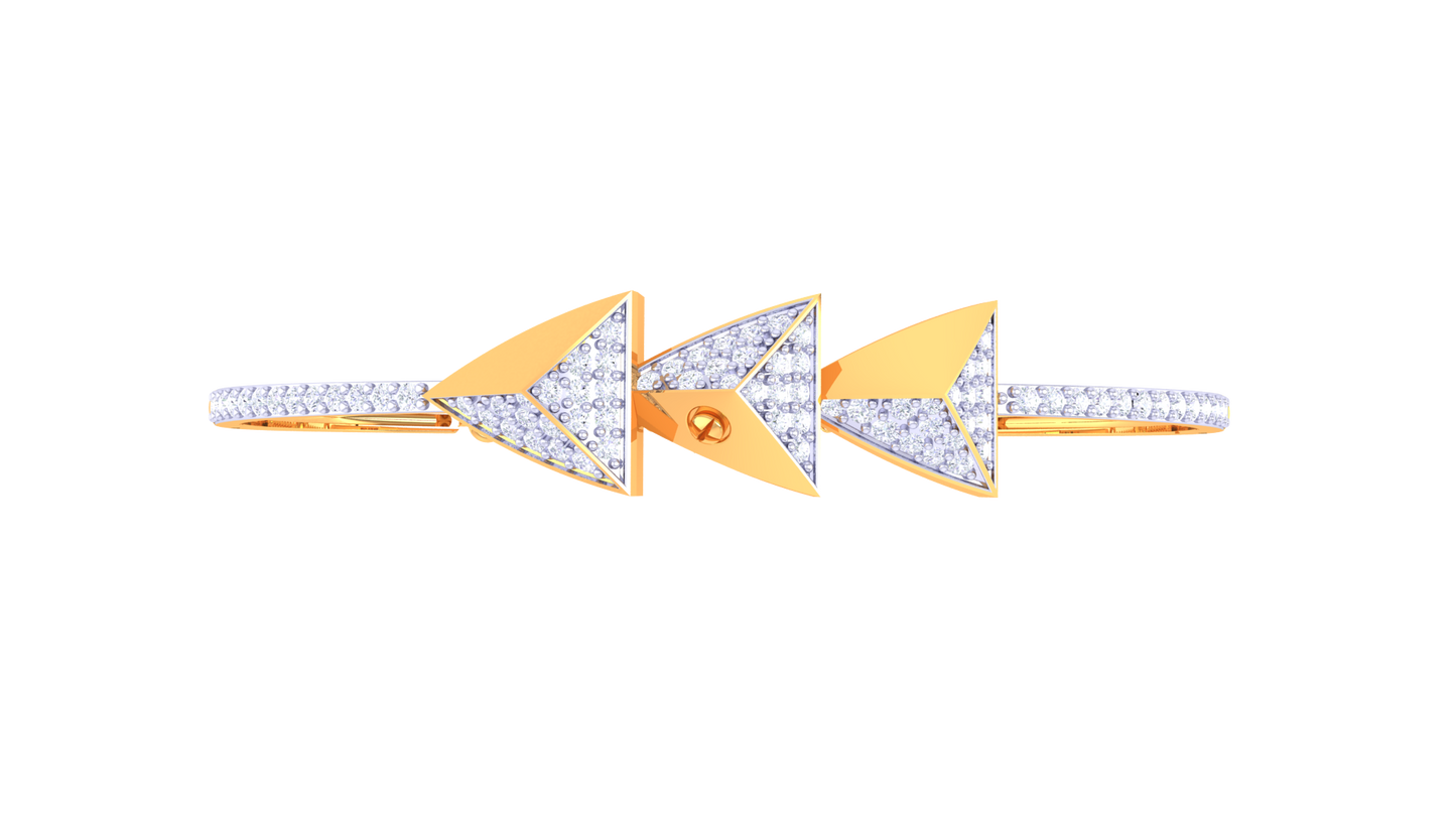 Pyramid Luxe Gleaming Gold Bracelet – 0.85 Ct Dazzling Diamonds