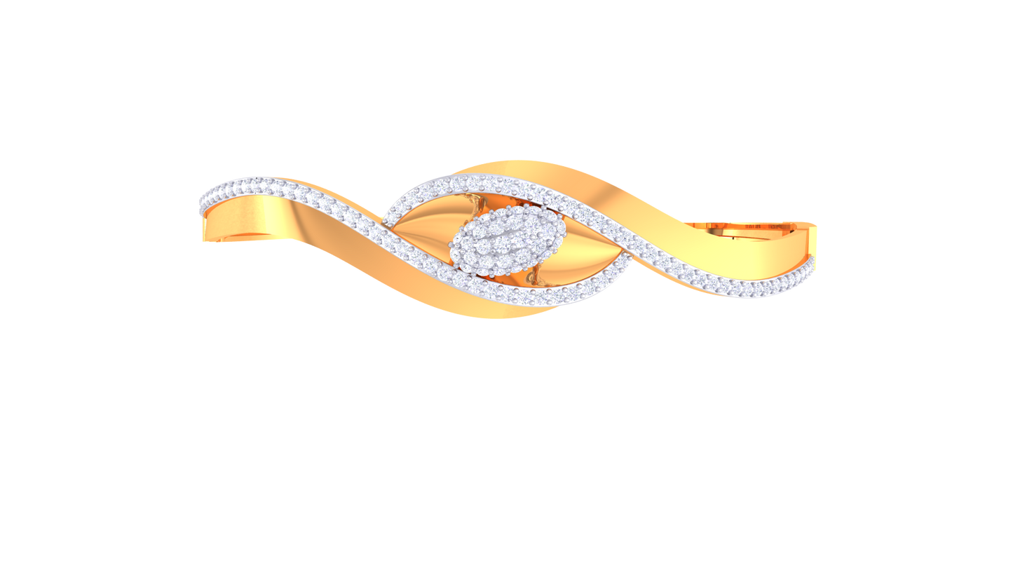 Oval Radiance Golden Crest Bracelet - 0.88 Ct Diamond Cluster