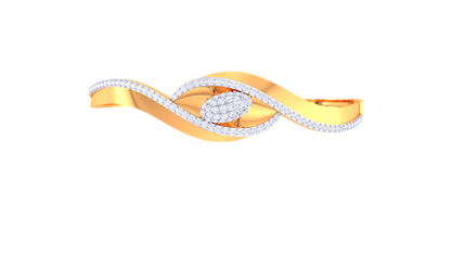 Oval Radiance Golden Crest Bracelet - 0.88 Ct Diamond Cluster