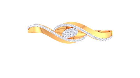 Oval Radiance Golden Crest Bracelet - 0.88 Ct Diamond Cluster