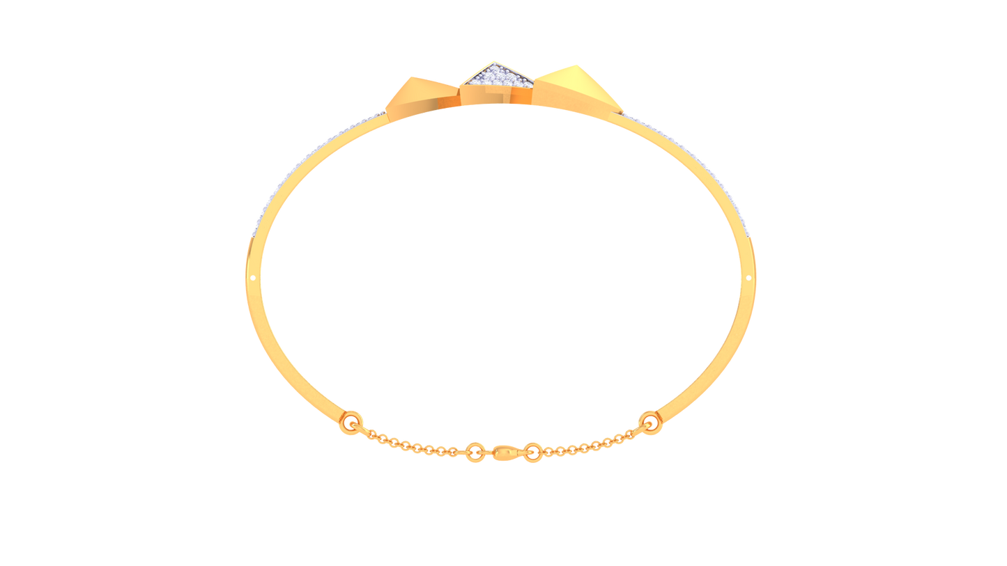 Pyramid Luxe Gleaming Gold Bracelet – 0.85 Ct Dazzling Diamonds