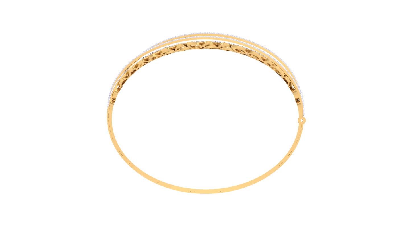 Leaf Motif Bracelet In Rich Gold - 1.43 Ct Diamonds