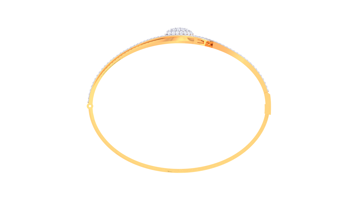 Oval Radiance Golden Crest Bracelet - 0.88 Ct Diamond Cluster