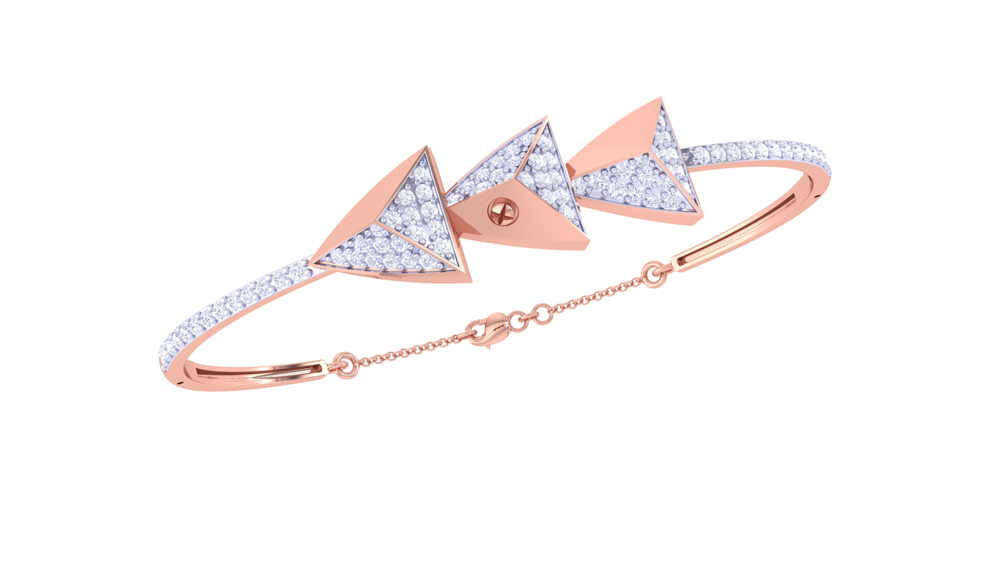 Pyramid Luxe Gleaming Gold Bracelet – 0.85 Ct Dazzling Diamonds