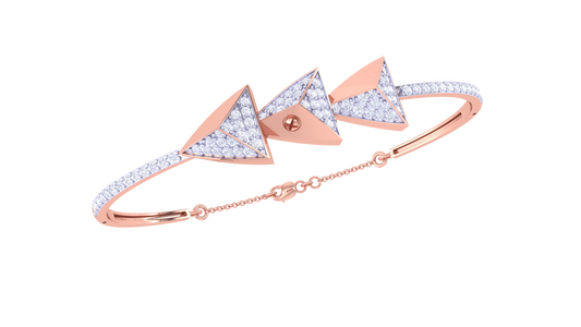 Pyramid Luxe Gleaming Gold Bracelet – 0.85 Ct Dazzling Diamonds