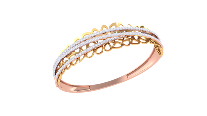 Leaf Motif Bracelet In Rich Gold - 1.43 Ct Diamonds