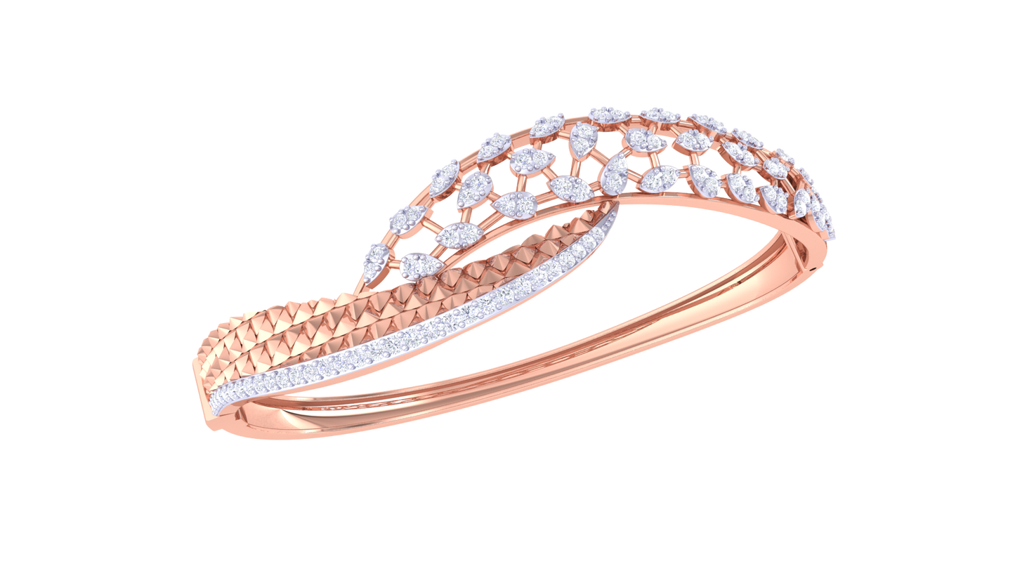 1.04 Ct - Celestial Curve Diamond Stud Bracelet