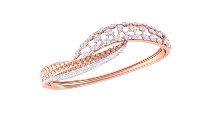 1.04 Ct - Celestial Curve Diamond Stud Bracelet