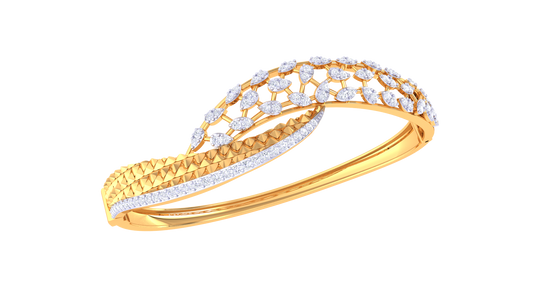 1.04 Ct - Celestial Curve Diamond Stud Bracelet