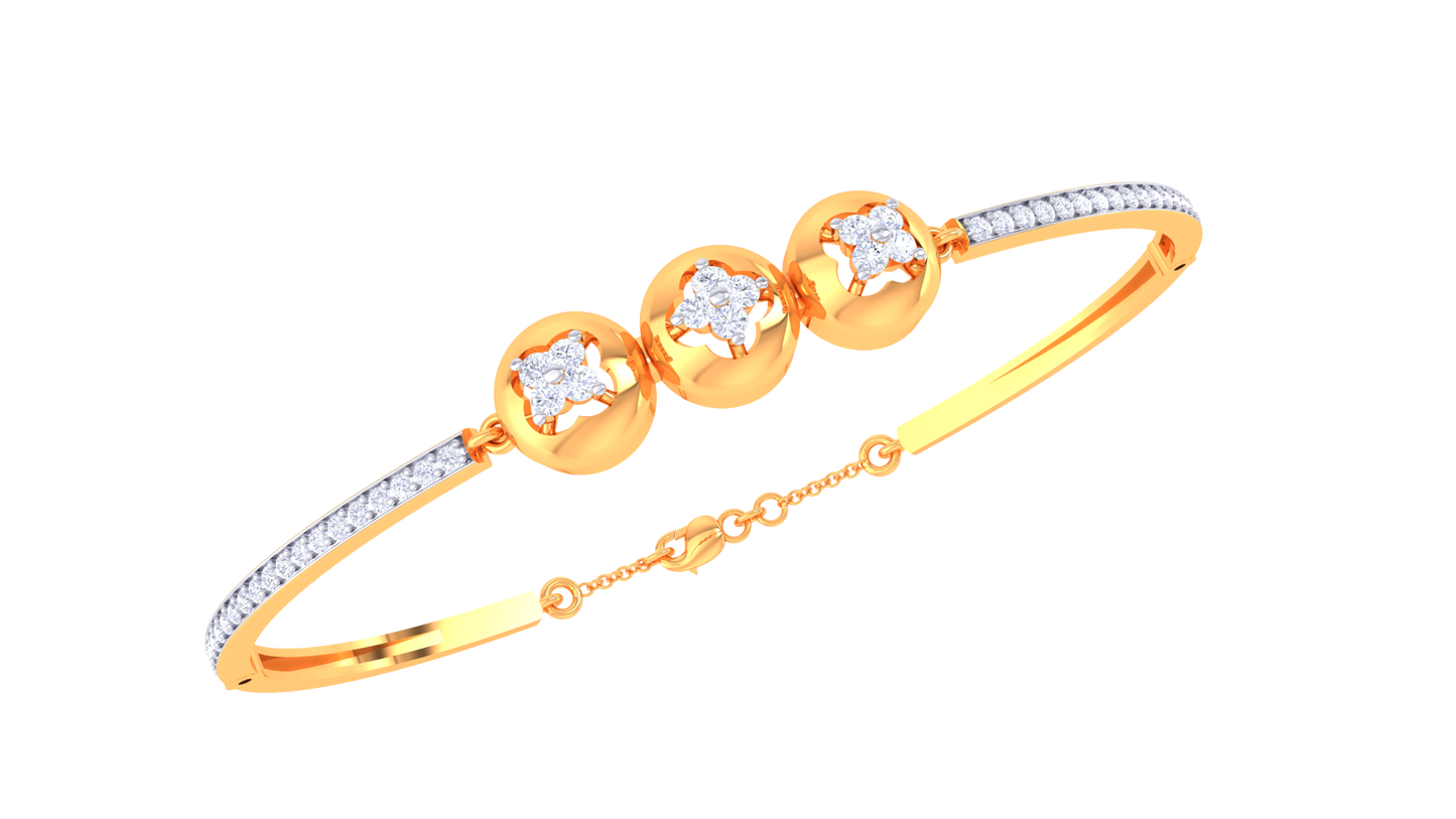 Celestial Orbs Gold Bracelet - 0.43 Ct Diamonds Starfire Edition