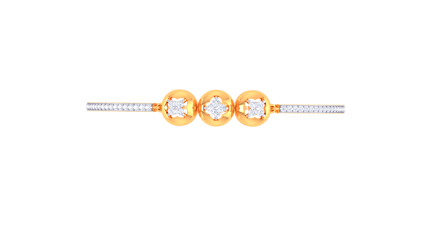 Celestial Orbs Gold Bracelet - 0.43 Ct Diamonds Starfire Edition